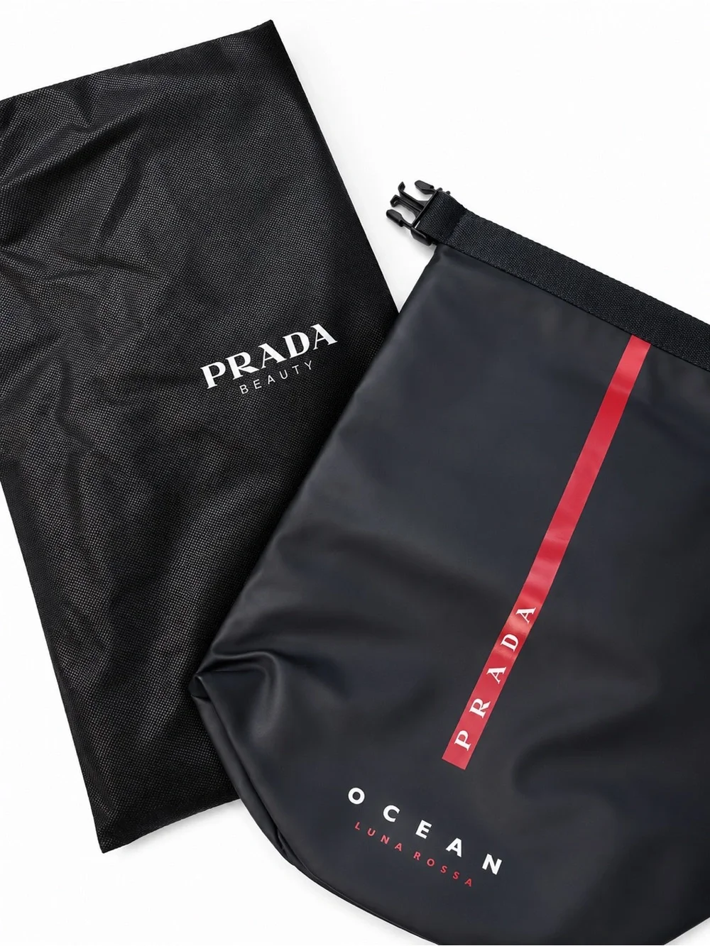 Prada Luna Rossa Ocean Waterproof Roll-Top Crossbody Bag w/ Prada dust bag